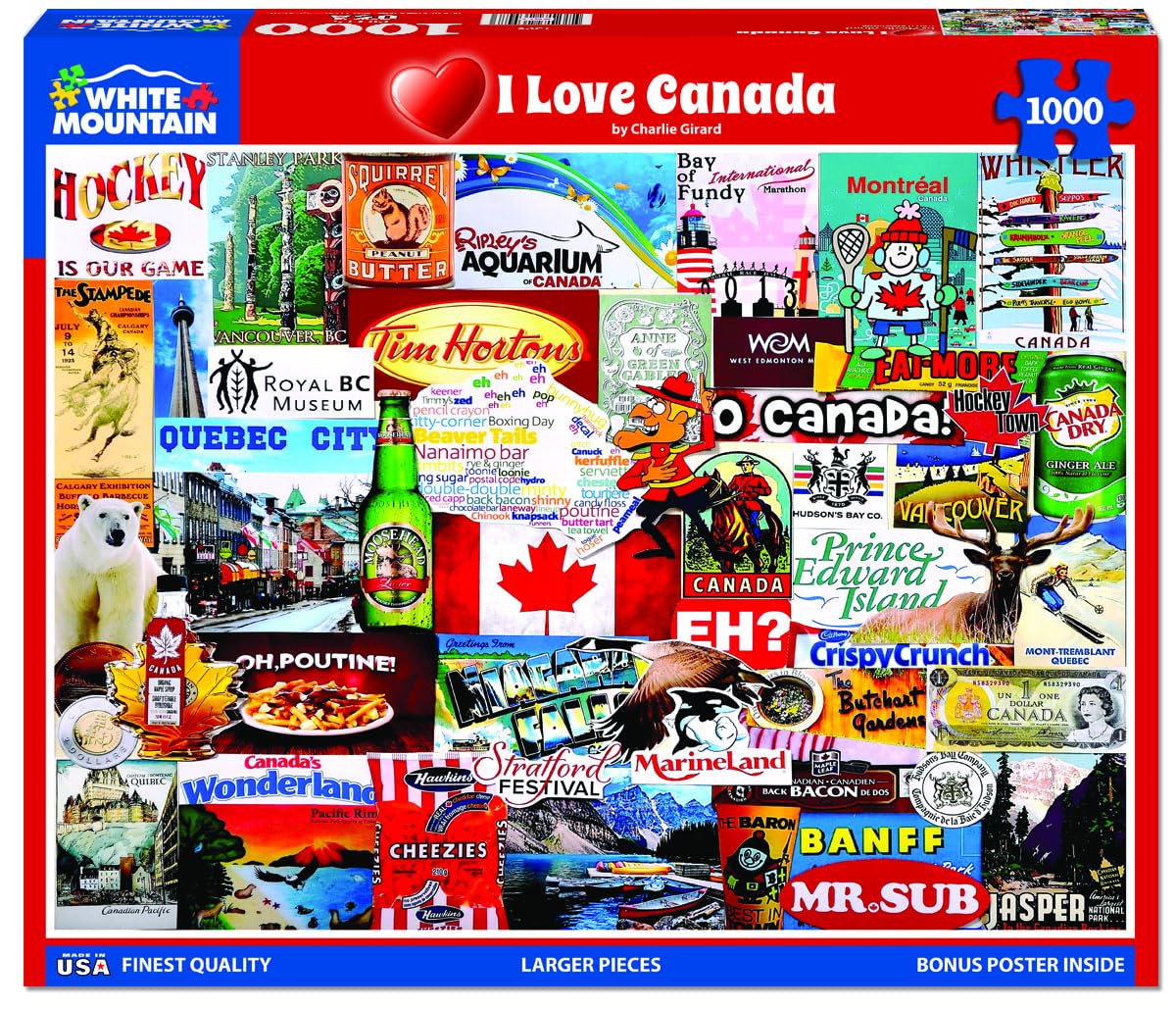 White Mountain 1000-Piece Canada Jigsaw Puzzle for Adults & Families