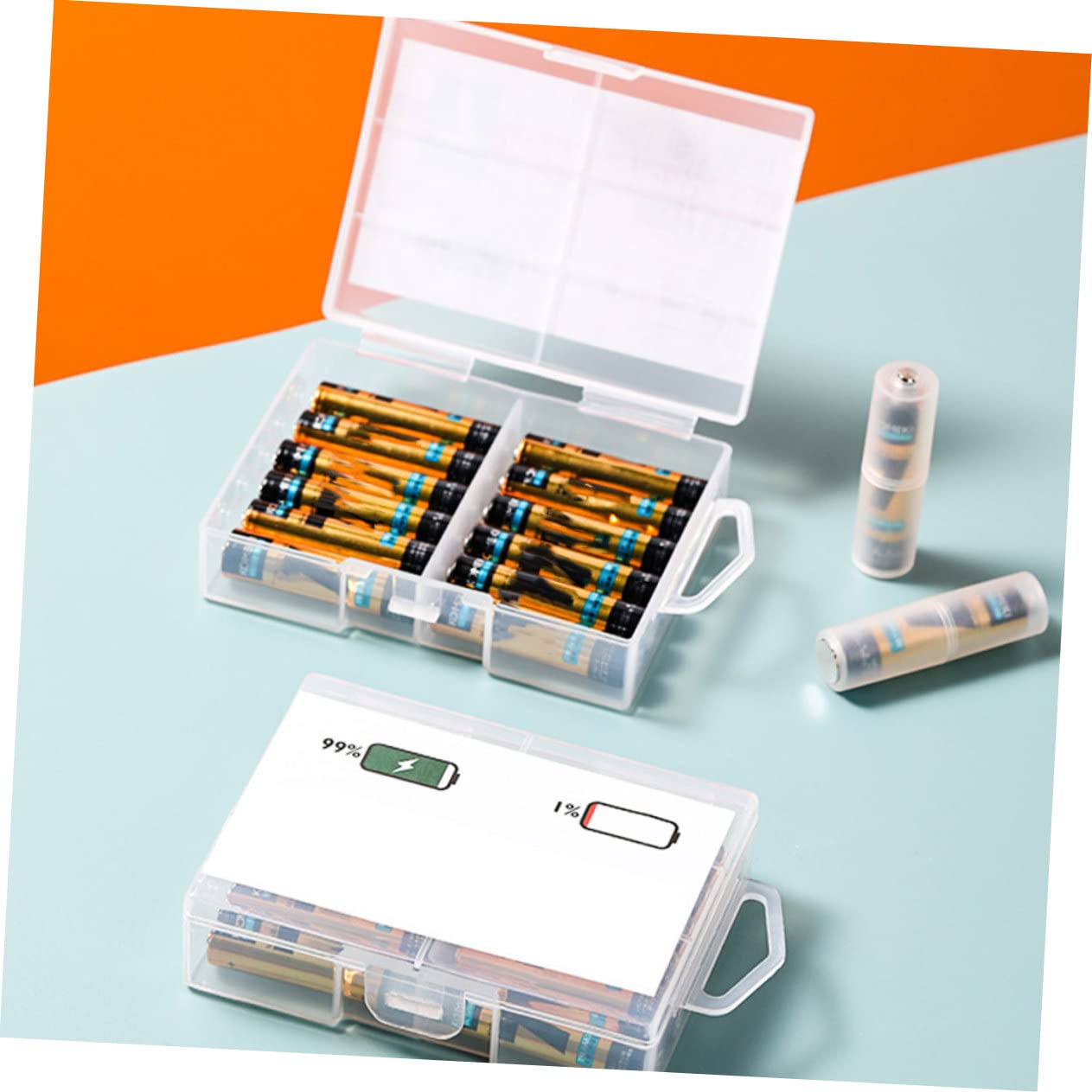 PartyKindom Battery Spring Holder - 8 Adapters for Multiple Batteries | Durable Carrying Case with Fine Craftsmanship | Easy to Use for Travel, Camping & Emergency Power Storage