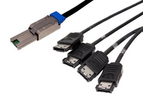 C5647E-2M Mini SAS to eSATA Adapter Cable - 4 Port Host to Target Converter, 2 Meter Length for Data Storage & Server Connectivity | Perfect for RAID Arrays, External Hard Drive Enclosures & Backup Systems