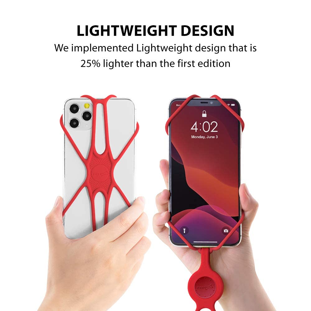 Adjustable Silicone Lanyard Phone Strap - Universal Neck Phone Holder for iPhone, Samsung & Most Smartphones (Red) | Hands-Free Convenience for Work, Travel & Outdoor Activities