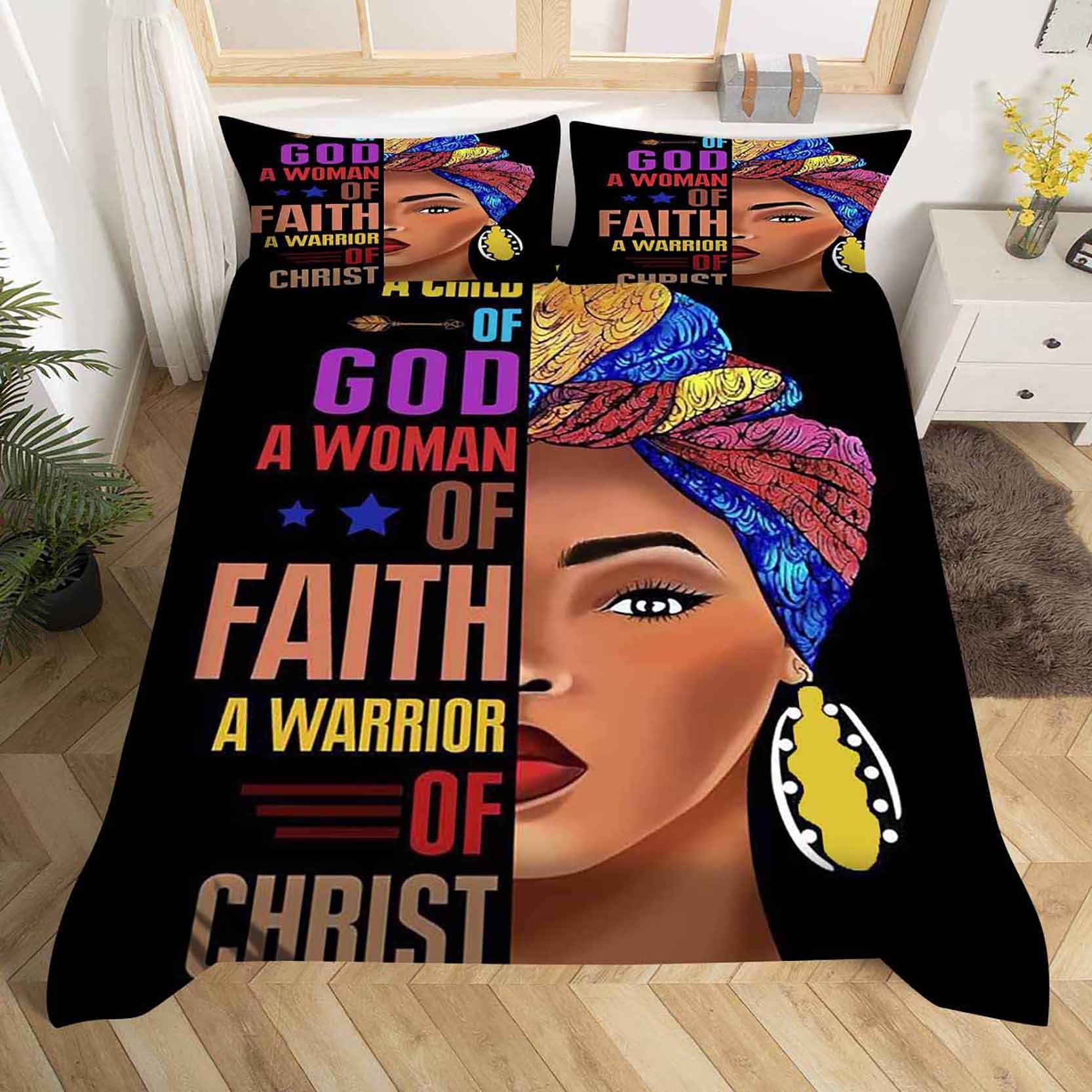 Shaosai Black Girl Magic Bedding Set - Queen Size African American Comforter Cover with Colorful Words, Soft & Stylish for Girls' Rooms | Perfect for Dorm, Bedroom Decor & Gift Giving
