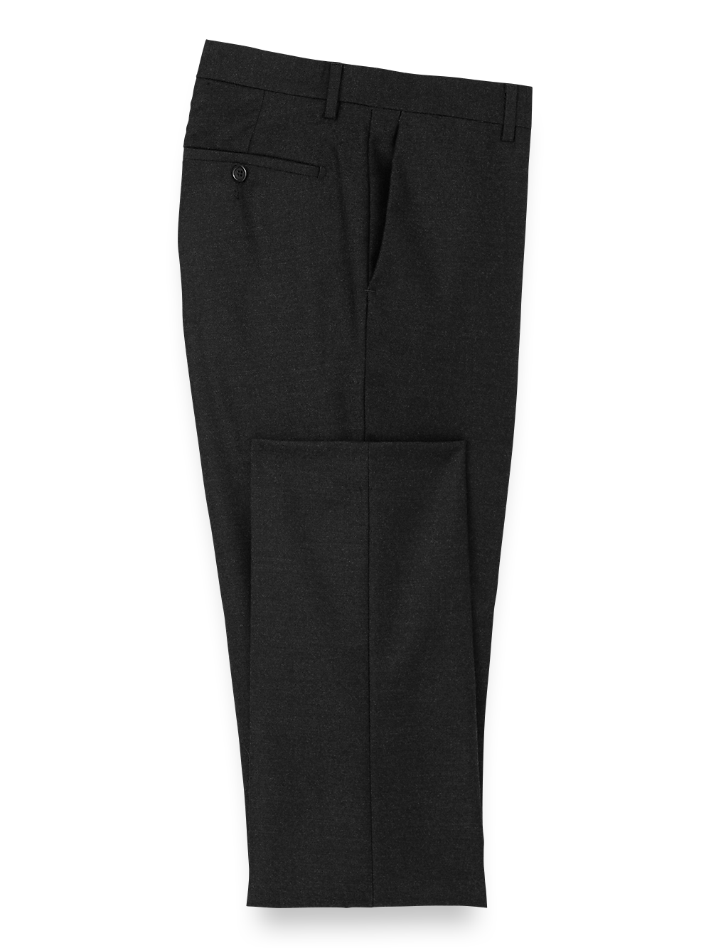 Premium Wool Flannel Flat Front Dress Pants for Men - Classic Black - Perfect for Business Casual, Office Wear & Winter Outfits