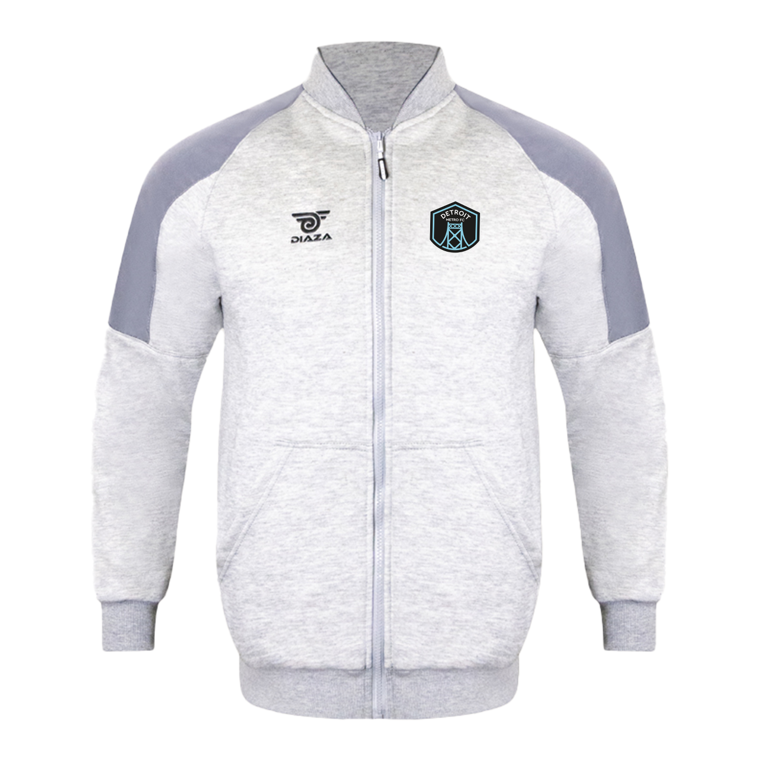 Detroit Metro FC Vintage Jacket Grey - Retro Soccer Windbreaker for Men & Women - Perfect for Game Day, Streetwear & Casual Outfits