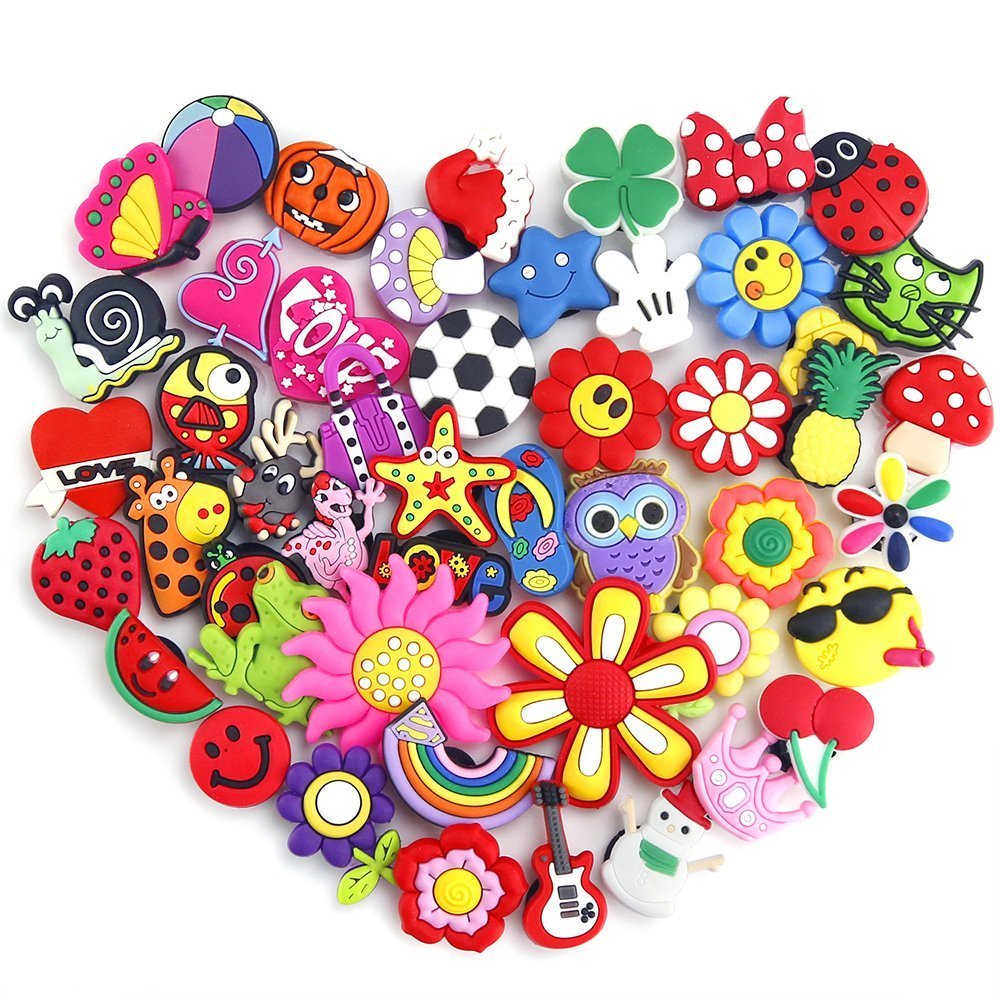 50PCS Shoe Charms for Crocs & Sandals - PVC Shoe Accessories Decorations with Chain for Women Girls - Perfect for Birthday Parties, Gifts & DIY Shoe Customization (Style 908S)