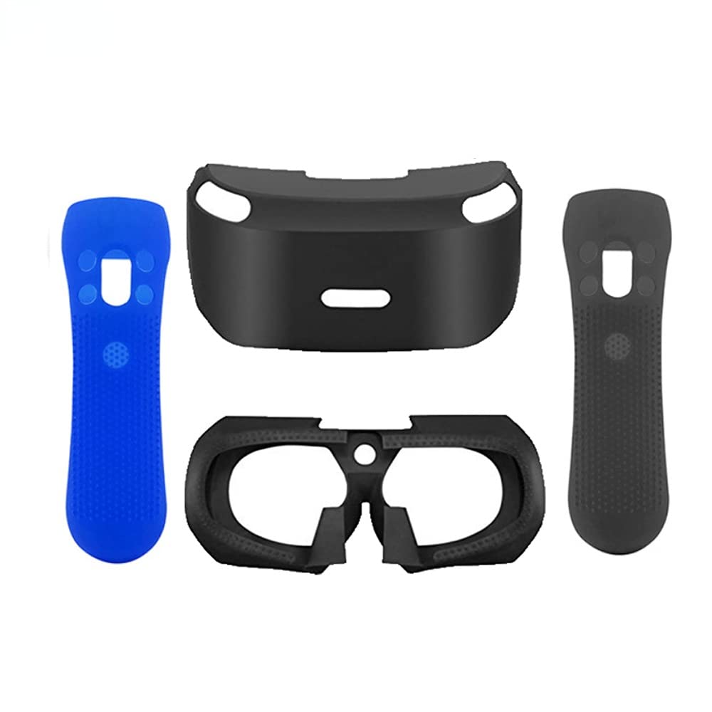 ZLiu Fire 4-in-1 Protective Silicone Skin Case for PSVR - Includes 3D Eye Shield for PS4 VR, PS VR Move Motion Controller & Headset Cover (Green) - Perfect for Gaming Protection & Comfort During Extended VR Sessions