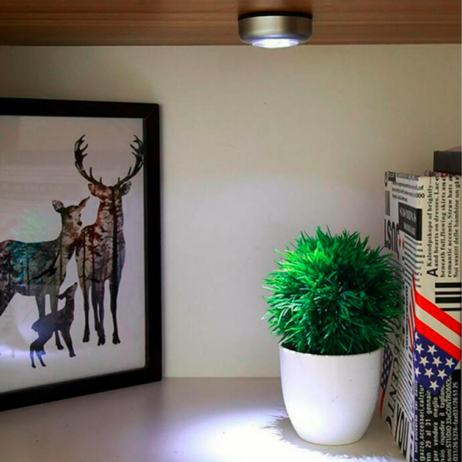 Wireless Tap Light - Silver Touch Activated LED Closet Light for Closet, Garage, Counter, Ceiling | Battery Powered Stick-On Night Light for Bedroom, Hallway, Stairs & Nursery