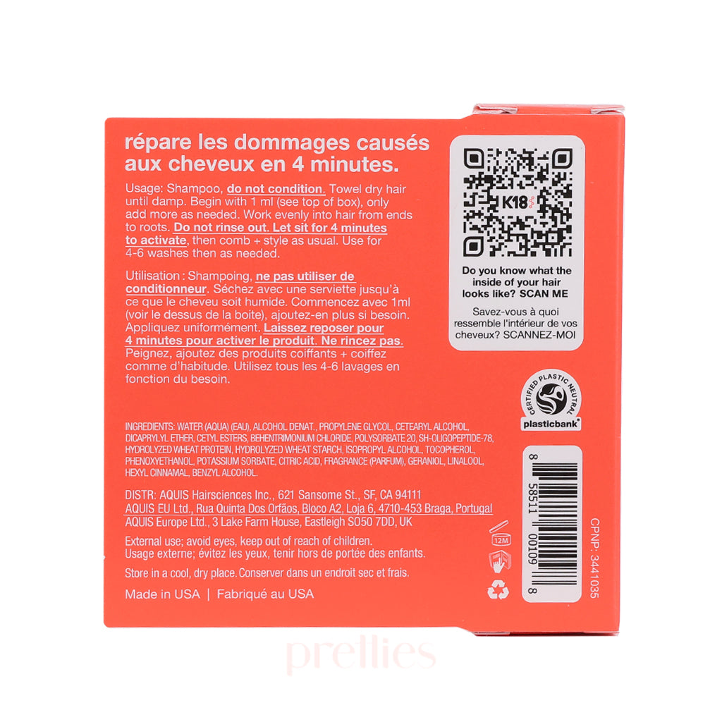 K18 Leave-In Molecular Repair Hair Mask 5ml - Deep Conditioning Treatment for Damaged Hair - Perfect for Salon, Travel & At-Home Hair Care