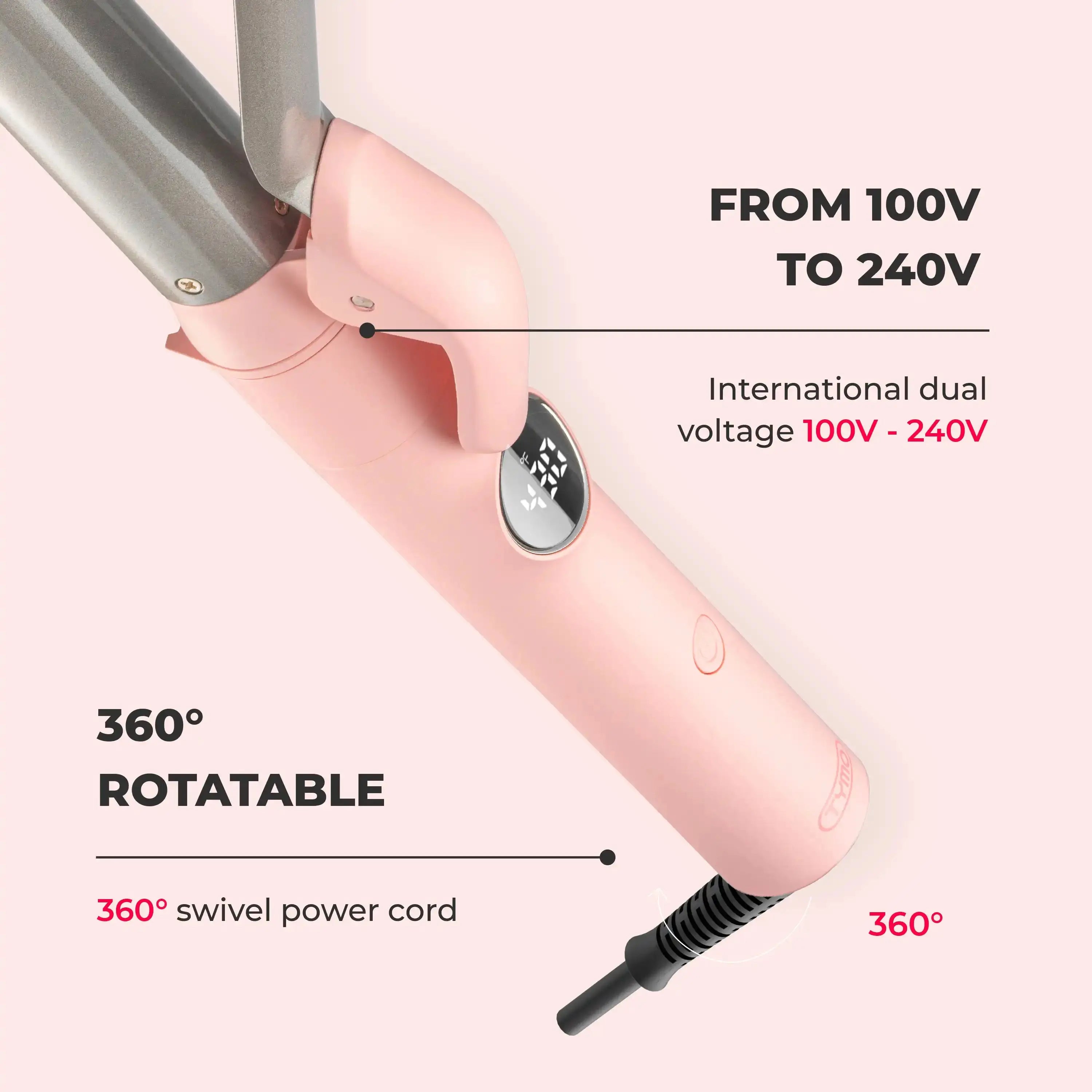 TYMO Cues Pink Hair Straightener Brush - 3-in-1 Ionic Ceramic Flat Iron for Smooth & Shiny Hair | Perfect for Home, Travel & Salon Styling