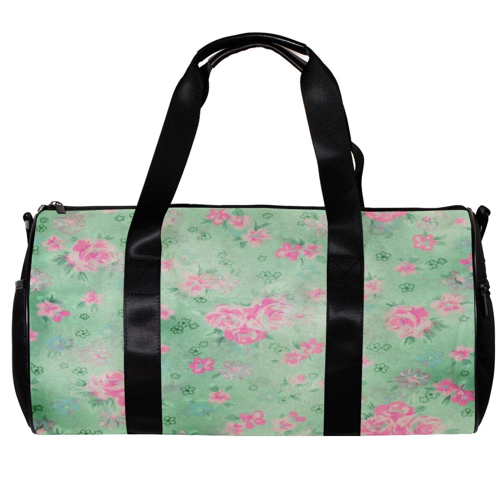 **Pink Floral Travel Duffle Bag for Women & Men - Foldable Sports Gym Bag for Workout, Yoga, Travel & Weekend Getaways**