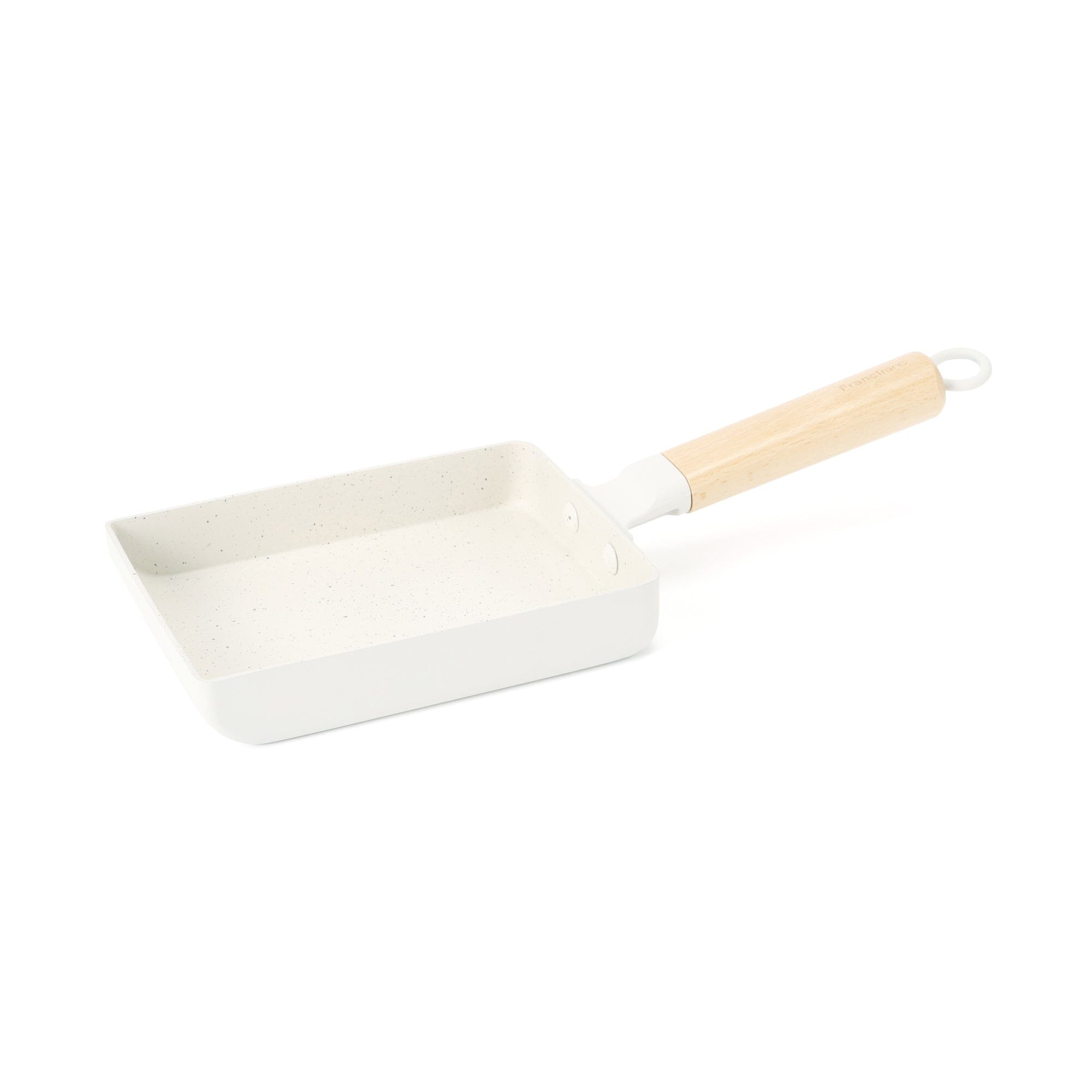 Non-Stick IH/Direct Fire Egg Frying Pan - Ivory White Ceramic Coated Skillet for Perfect Sunny Side Up - Ideal for Breakfast, Camping & Small Kitchen Cooking