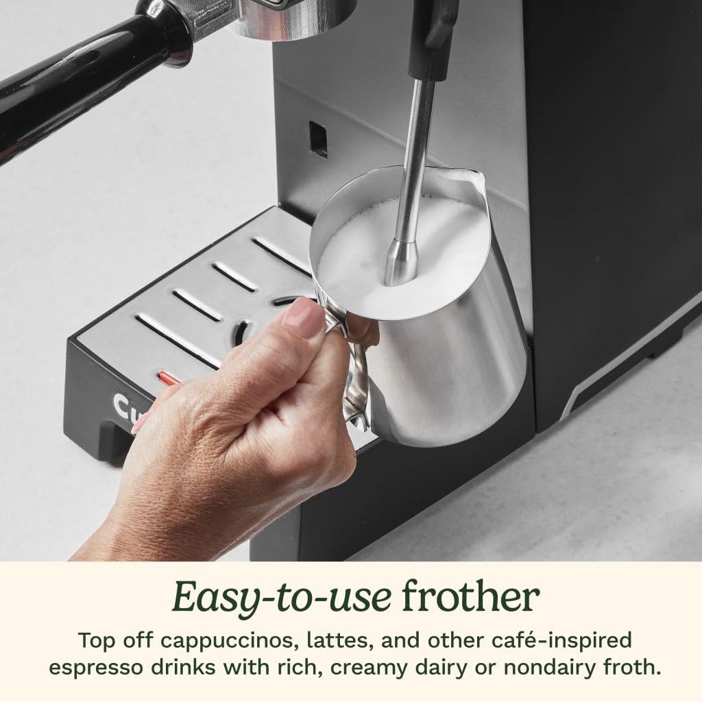 Cuisinart Espresso Bar™ Slim Espresso Machine for Home & Office - Compact Automatic Coffee Maker with Milk Frother for Latte & Cappuccino | Perfect for Small Kitchens & Coffee Lovers
