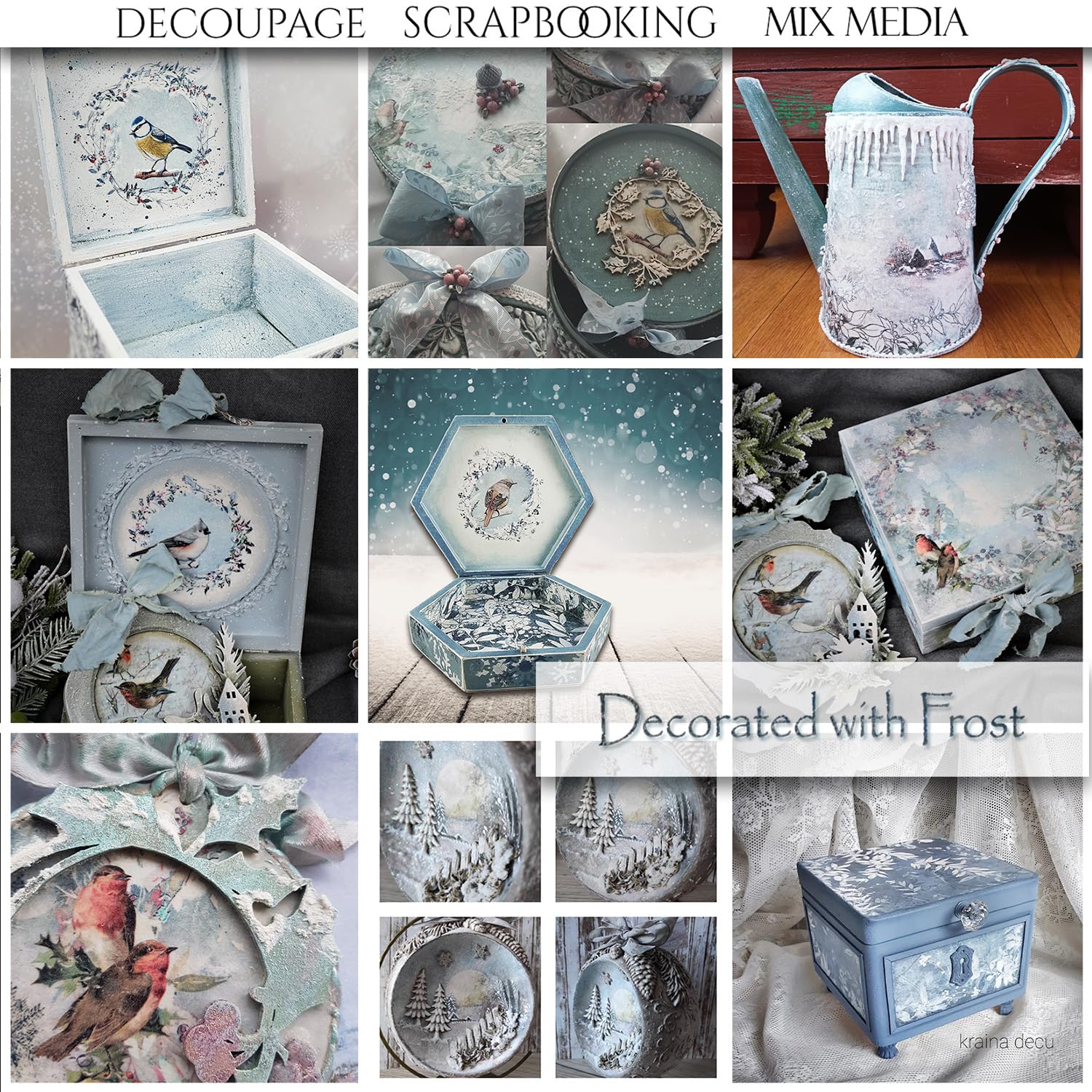 Premium Rice Paper for Art & Craft - Frost Decorated RP034 (29.7 x 21 cm) - Perfect for Scrapbooking, Calligraphy & DIY Home Decor