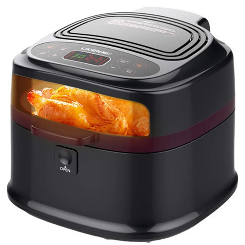 8L Large Capacity Air Fryer Oven - Smart Multi-Function Deep Fryer & Baking Machine for Healthy Cooking, Black (30x36x28cm) - Perfect for Frying, Baking, Roasting & Reheating Family Meals