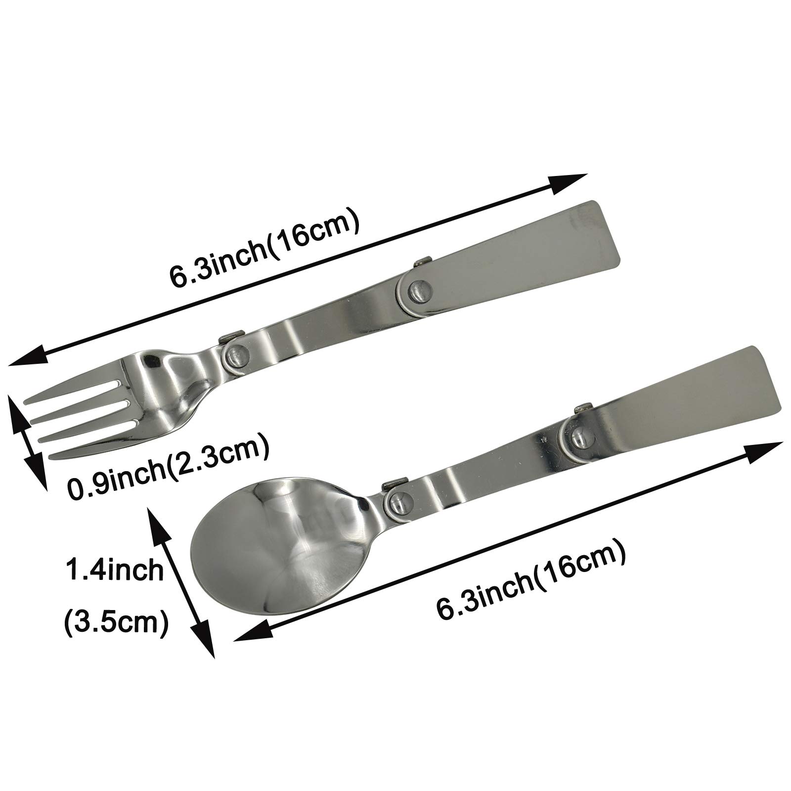6PCS Foldable Spoon Fork Set - Portable Camping Cutlery with Case | 18/10 (304) Stainless Steel Spork | Multi-Functional Travel Utensils for Hiking, Picnics, Backpacking & Outdoor Adventures | Compact Tableware for Camping, Survival Kits & On-the-Go Meals
