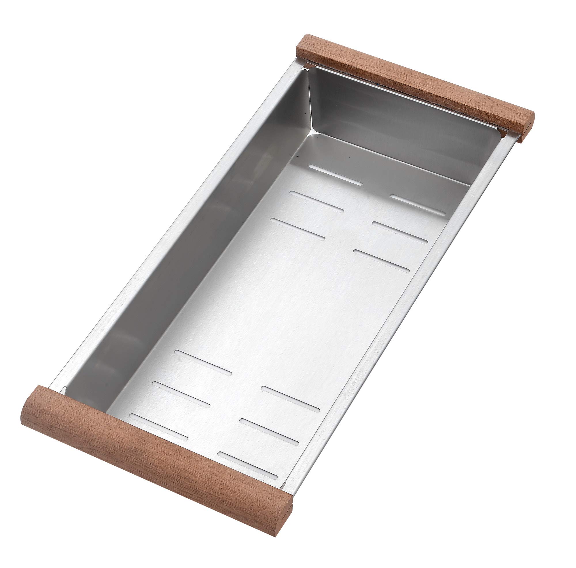 Premium 304 Stainless Steel Single Bowl Kitchen Sink - Drop-in/Topmount Workstation Sink with Grid, Colander, Cutting Board & Strainer for Home, Bar, Laundry & Office (23