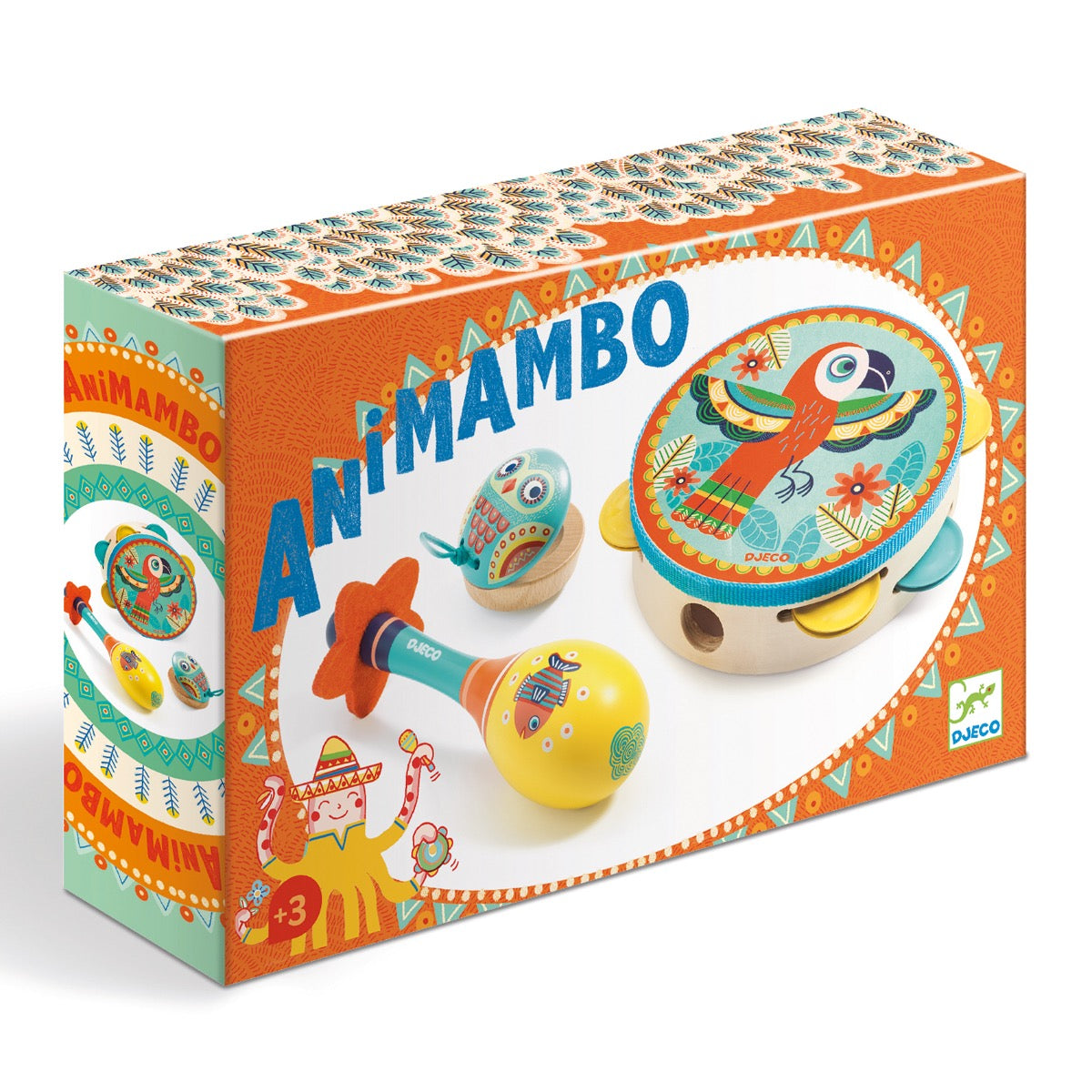 DJECO Animambo Musical Instruments Set of 3 - Kids Percussion Toy for Early Learning & Music Playtime | Perfect for Preschool Classroom, Birthday Gifts & Family Music Time