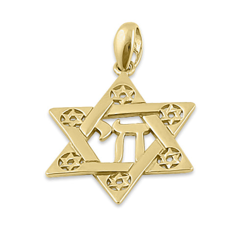 14K Yellow Gold Star of David Pendant - Elegant Jewish Necklace for Men & Women - Perfect for Hanukkah, Bar Mitzvah & Everyday Wear