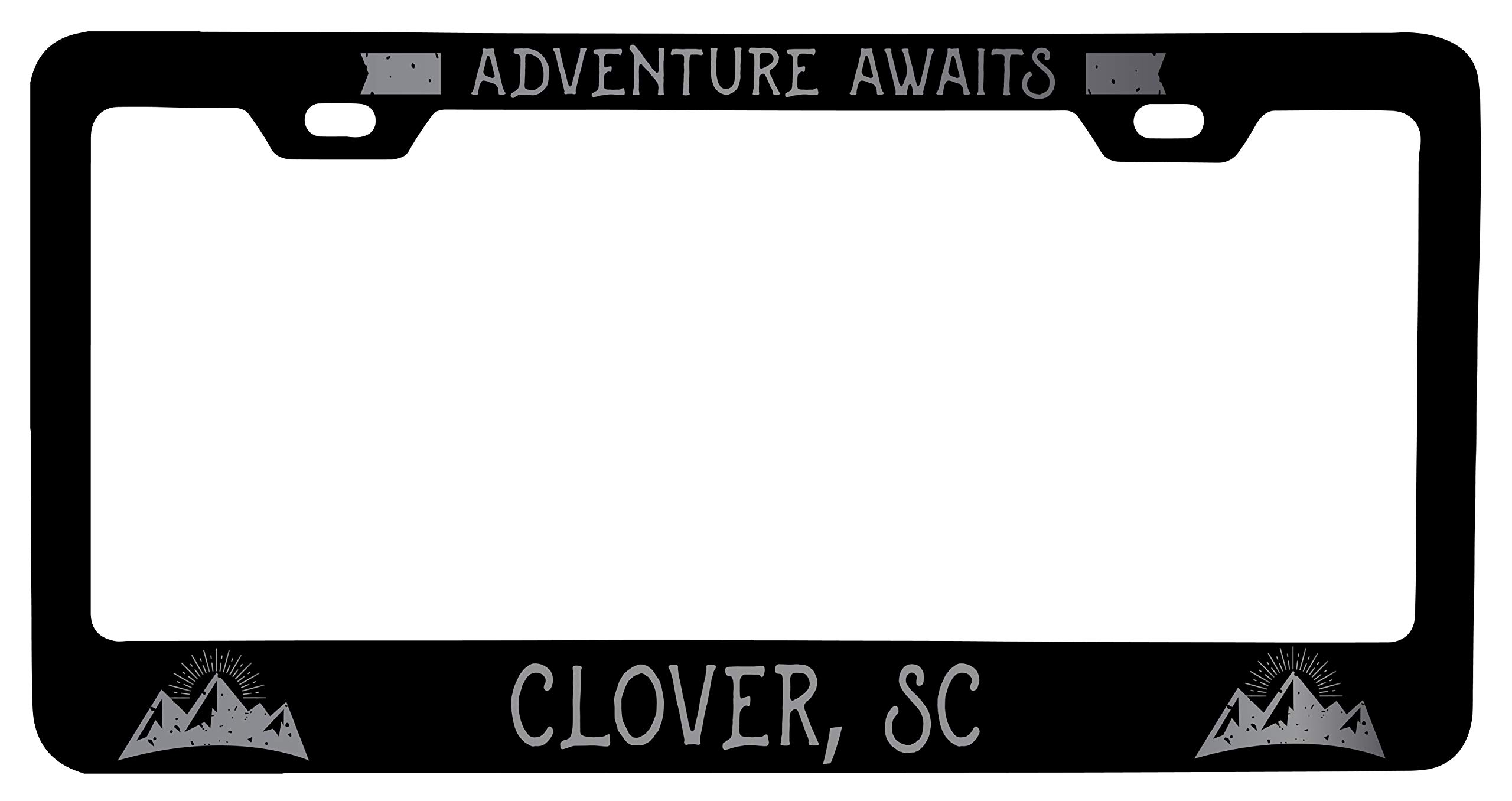 Clover South Carolina Laser Etched Vanity Black Metal License Plate Frame - Personalized Car Accessory for State Pride & Vehicle Customization - Perfect for Gifts, Car Shows & Home Decor