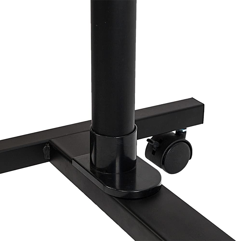 **Adjustable Height Rolling Laptop Desk - Black Solid-Top Mobile Computer Cart with 4 Wheels for Home Office, Gaming & Workspace | Ergonomic Multifunctional Standing Desk**    *(Use Case: Perfect for home offices, gaming setups, or workspaces needing flexible height adjustment and easy mobility.)*