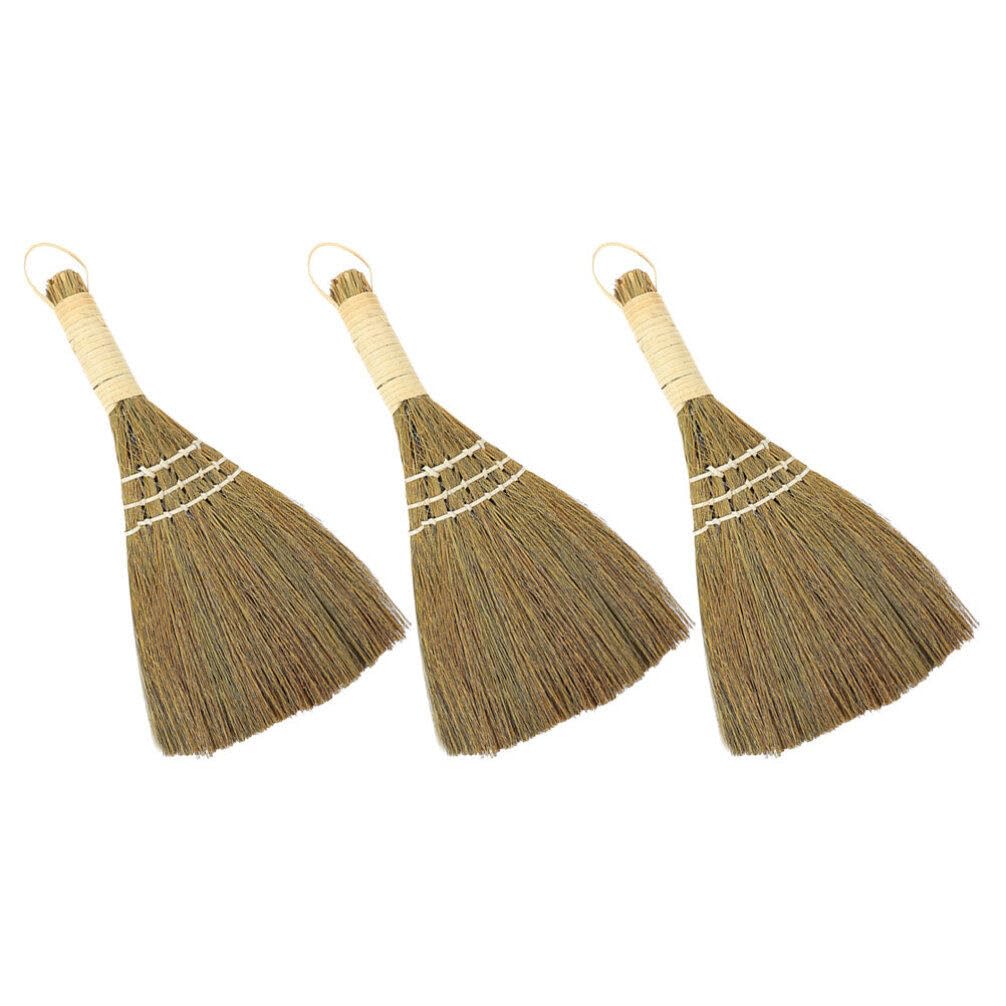 3-Piece Mini Cleaning Broom Set - Small Hand Broom & Dustpan for Kitchen, Desk, Home - Portable Straw Broom for Dust Removal, Quick Cleanup - Ideal for Countertops, Tables, and Tight Spaces