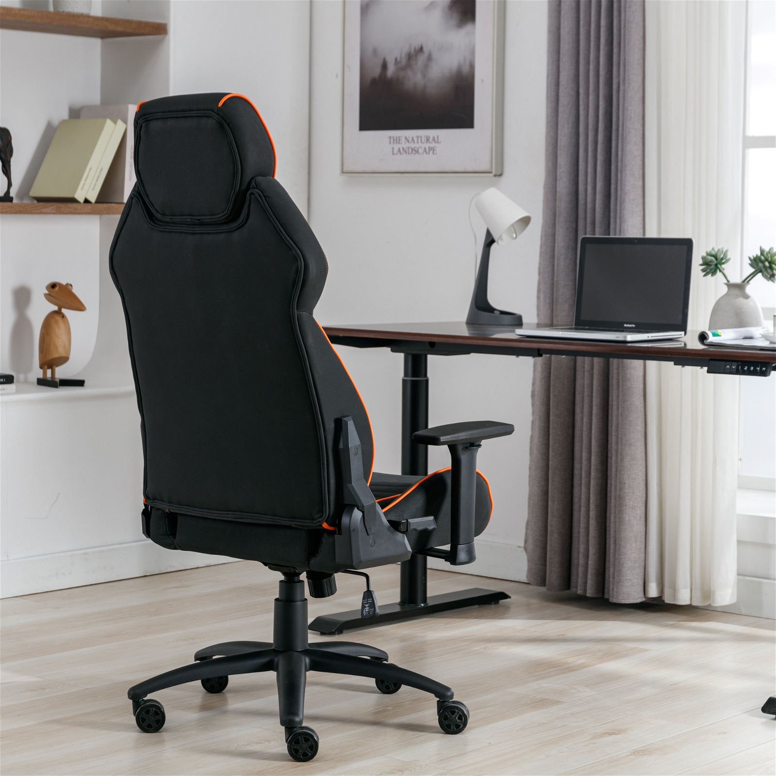 Premium Ergonomic Gaming & Office Chair with Adjustable Armrests - Black & Orange by Tauris - Perfect for Long Work Hours & Intense Gaming Sessions