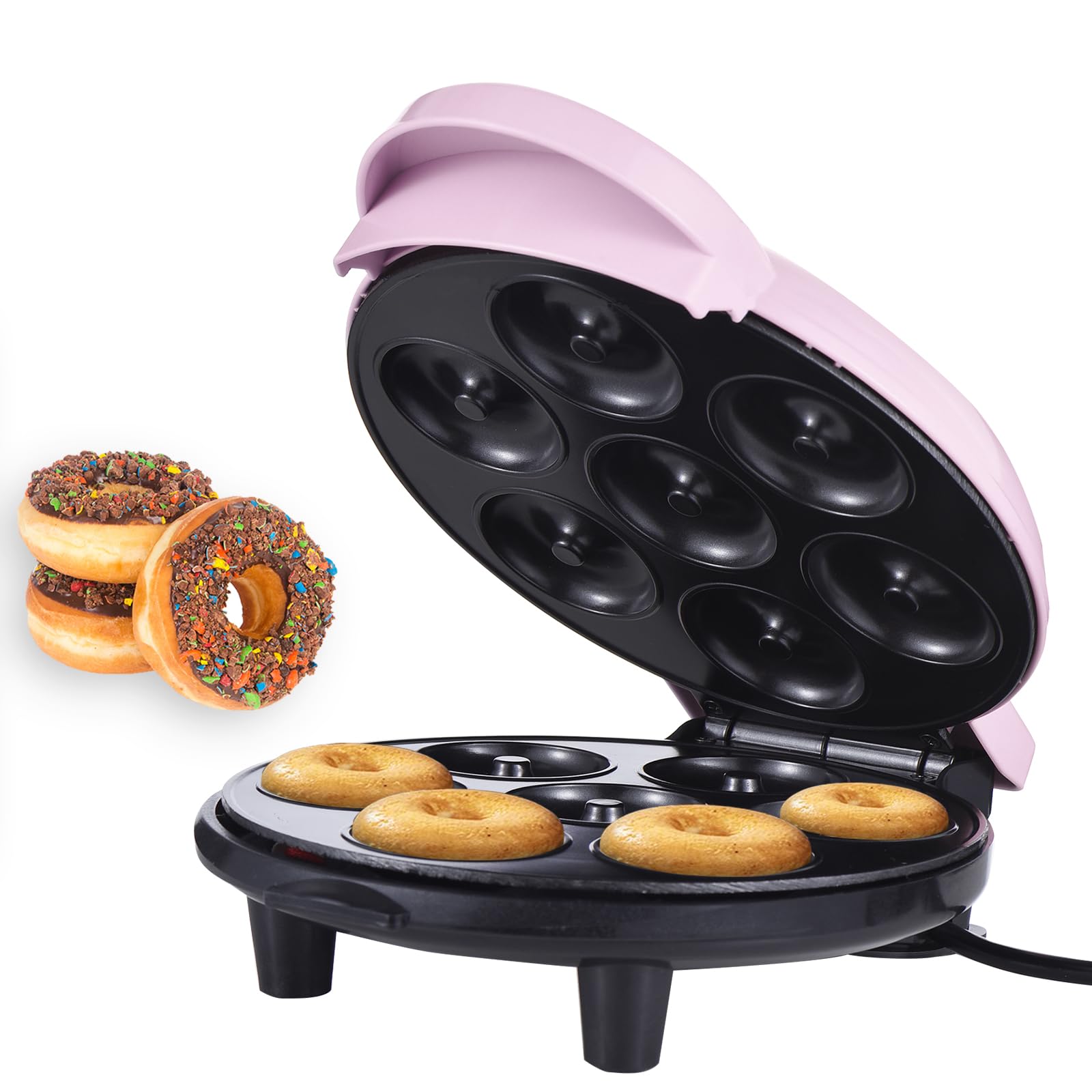 Dash Mini Donut Maker Machine - 700W Electric Donut Maker with Non-Stick Coating & Dual-Sided Heating, Makes 7 Doughnuts - Perfect for Kids Breakfast, Dessert Snacks, Family Parties & Cake Shops | Great for Home Baking, Birthday Celebrations & Holiday Treats