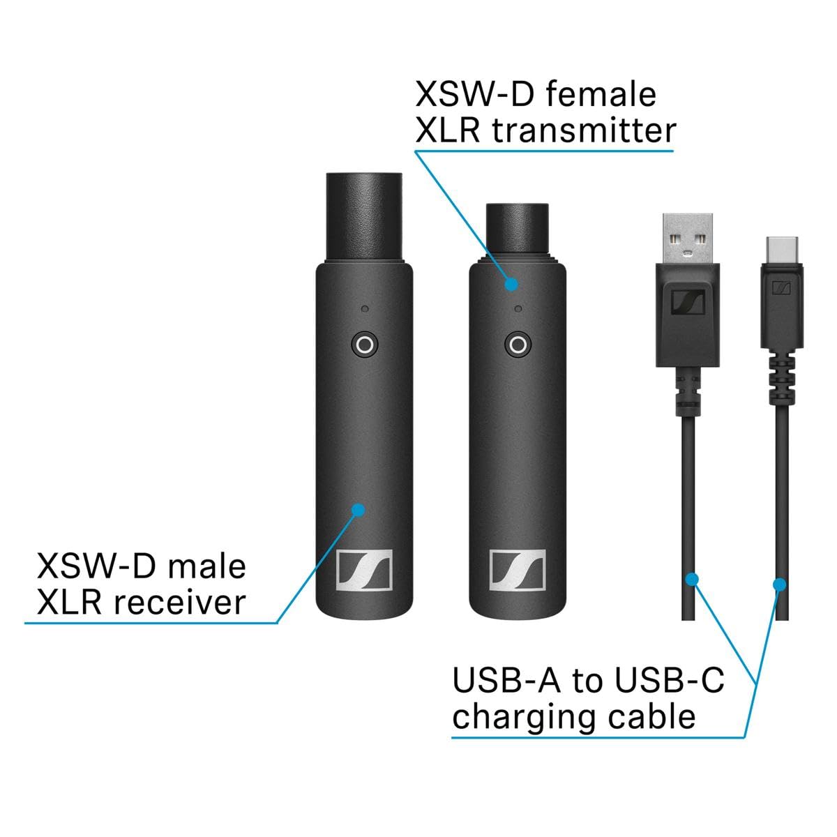 Sennheiser XSW-D Wireless Digital XLR Base Set with XLR Female Transmitter & Male Receiver - Professional Wireless Audio System for Live Performances, Studio Recording & Broadcast