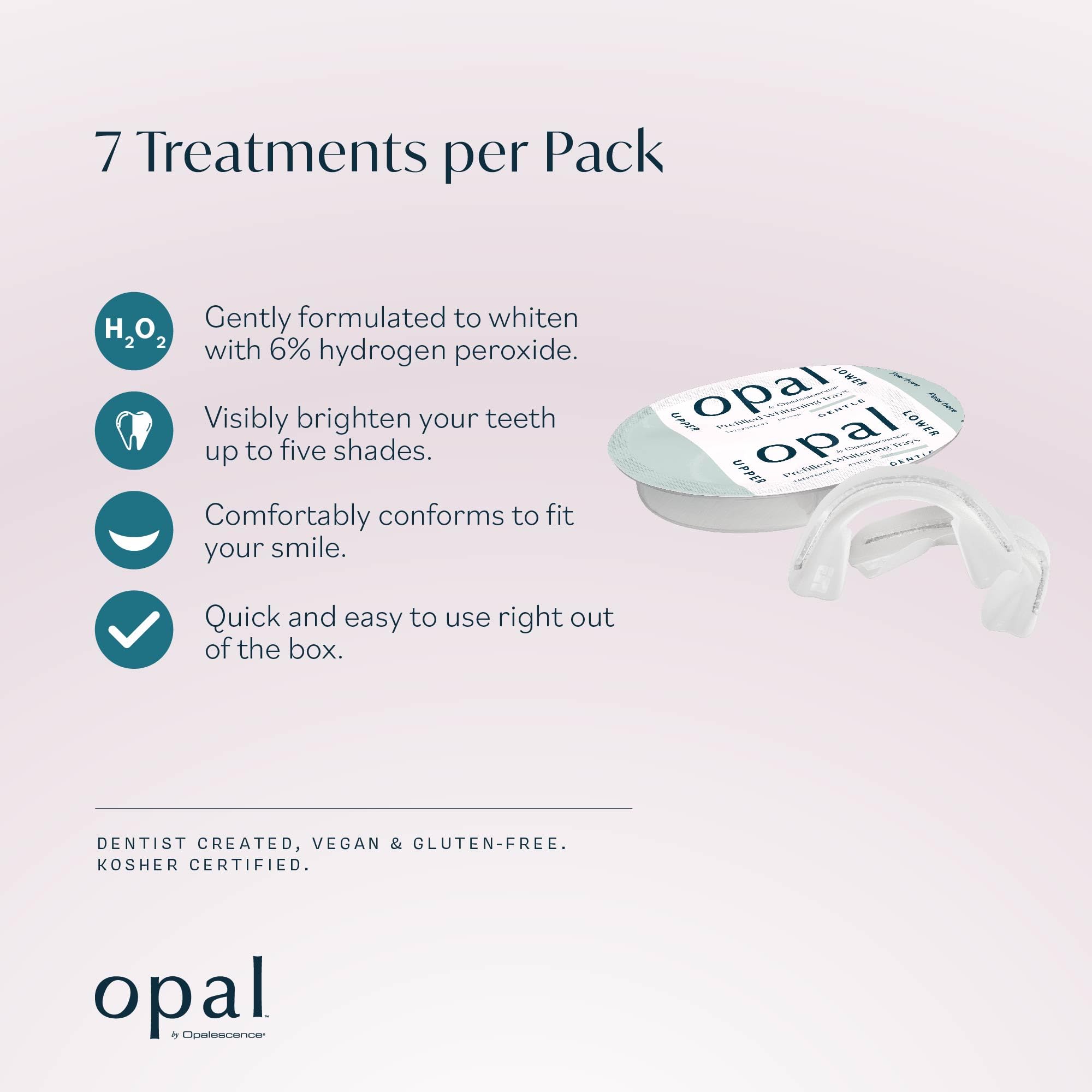 Opalescence Opal Go Prefilled Teeth Whitening Trays - 7 Gentle Hydrogen Peroxide Treatments - Cool Mint Flavor by Ultradent | Professional At-Home Teeth Whitening for Brighter Smile | Perfect for Weddings, Job Interviews & Special Occasions