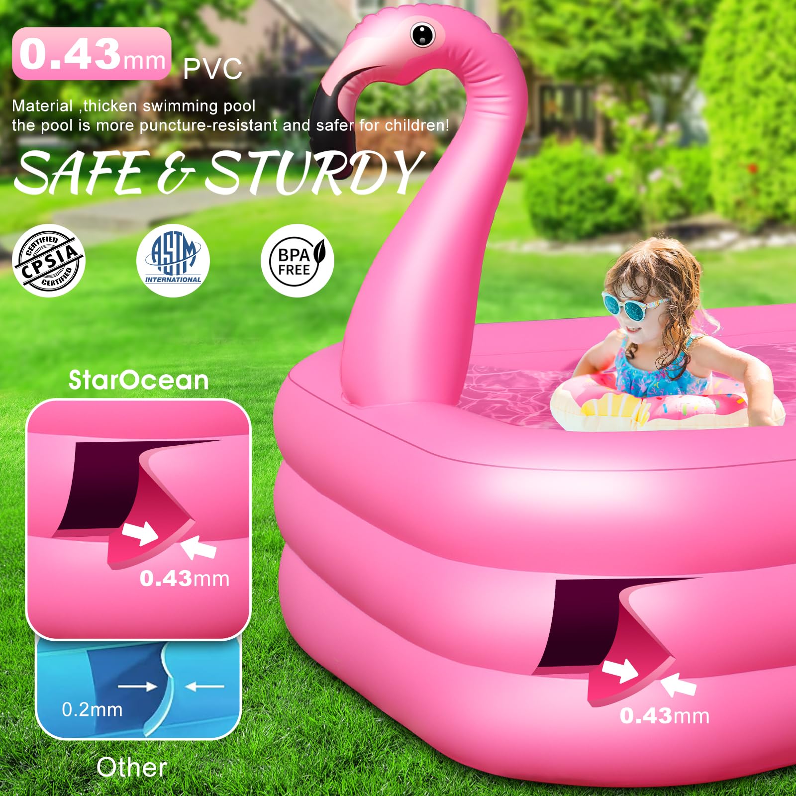 **Solar-Powered Inflatable Pool with LED Lights - 100