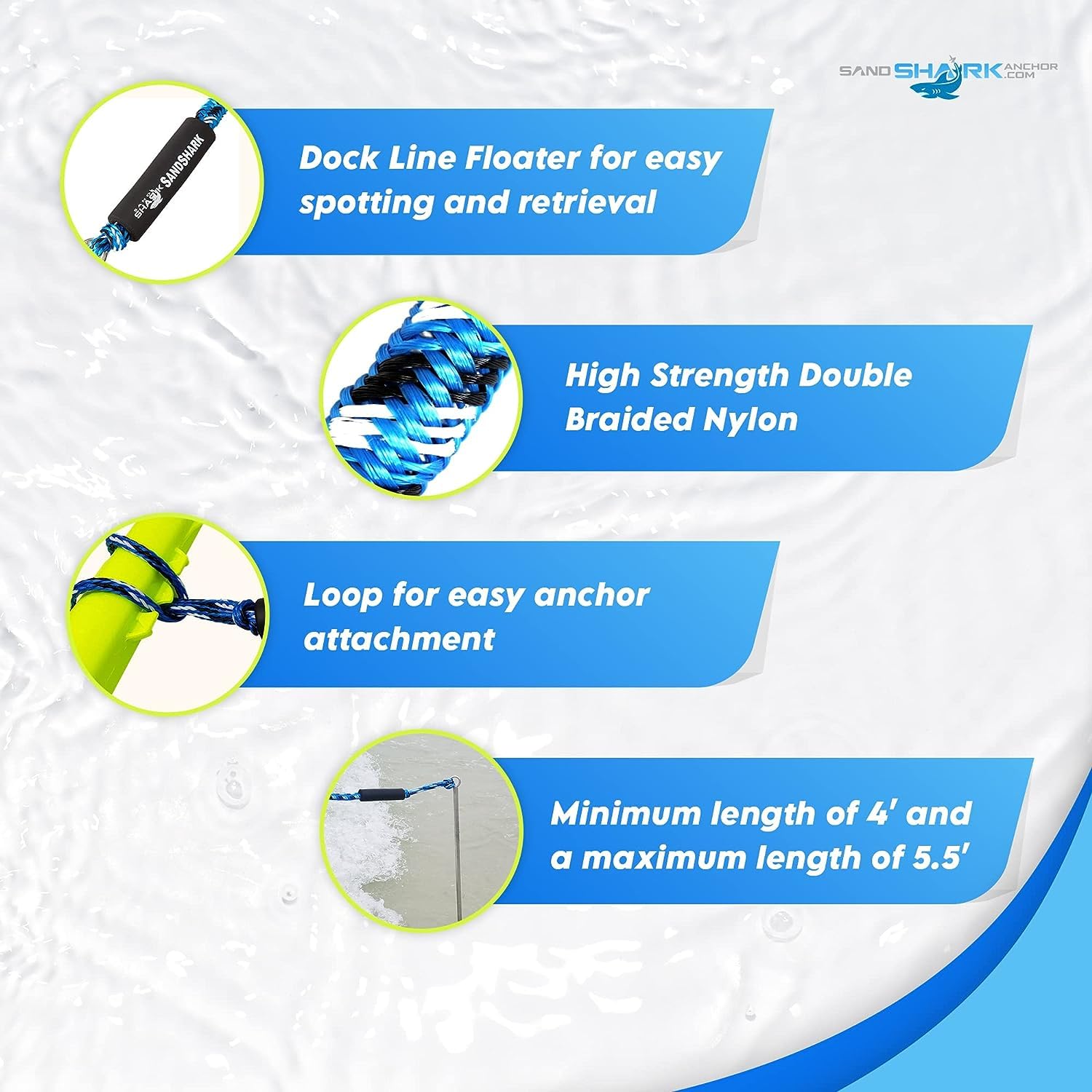 Premium Boat Bungee Dock Lines 2-Pack - Shock Absorbing Anchor Ropes for Docks & Cleats - Marine Accessories