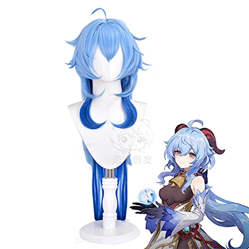 Genshin Impact Ganyu Cosplay Wig 100CM - Anime Game Character Costume Hairpiece for Cosplay, Halloween, and Themed Parties