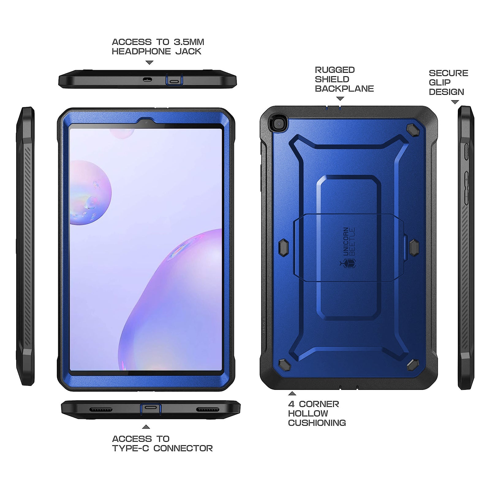 Samsung Galaxy Tab A 8.4 Inch (2020) Rugged Protective Case - Unicorn Beetle Pro Series in Blue | Shockproof Cover for Work, Travel & Outdoor Use
