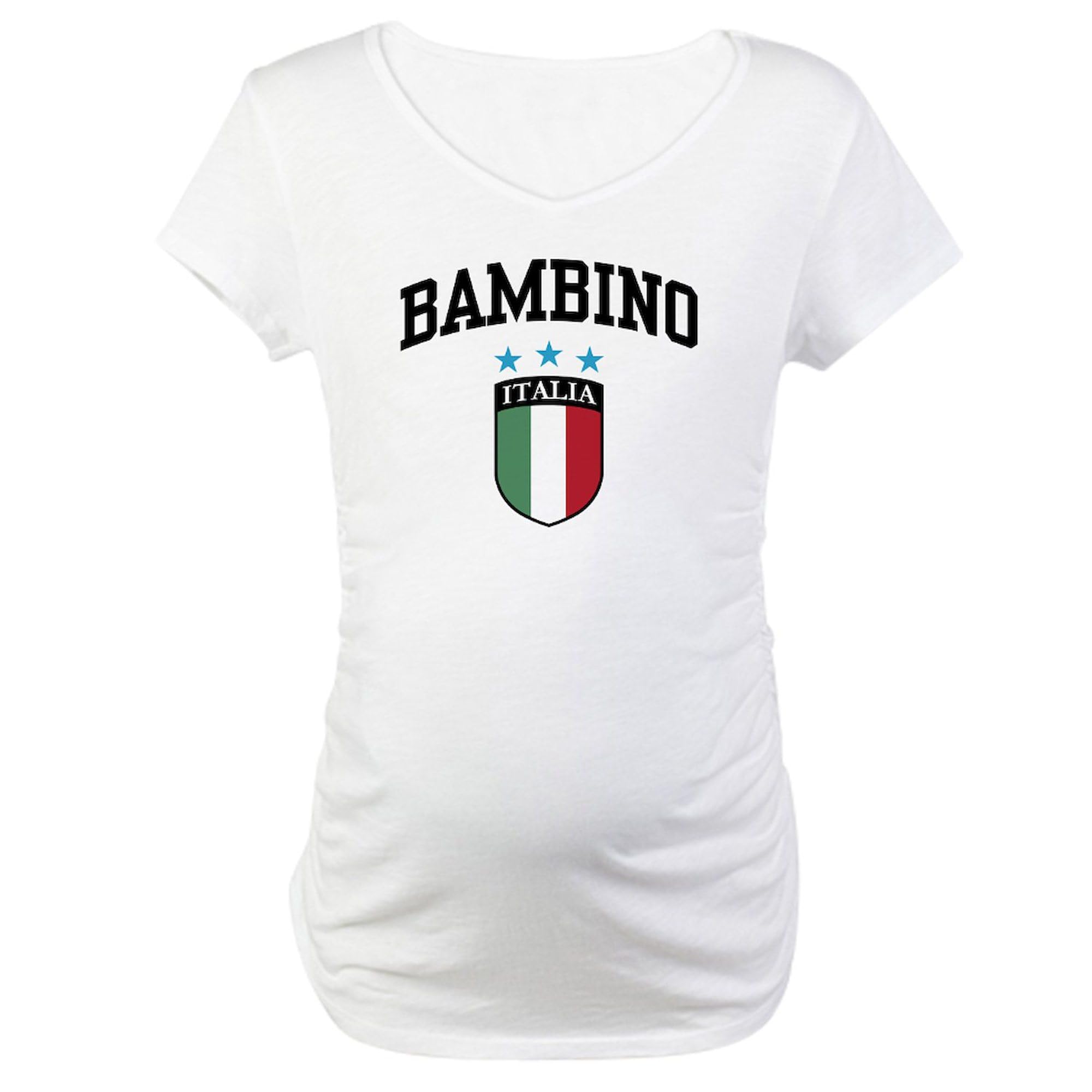 CafePress Bambino Maternity T-Shirt for Women - Stretchy Ruched Side Pregnancy Top | Perfect for Baby Showers, Maternity Photos & Everyday Comfort