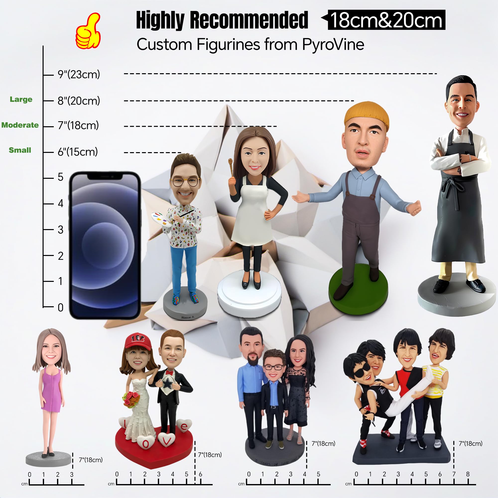 Custom Bobblehead Figurine - Personalized Handmade Photo Sculpture for Adults | Unique Collectible Gift for Men, Bosses & Boyfriends | Perfect for Birthdays, Anniversaries & Office Decor