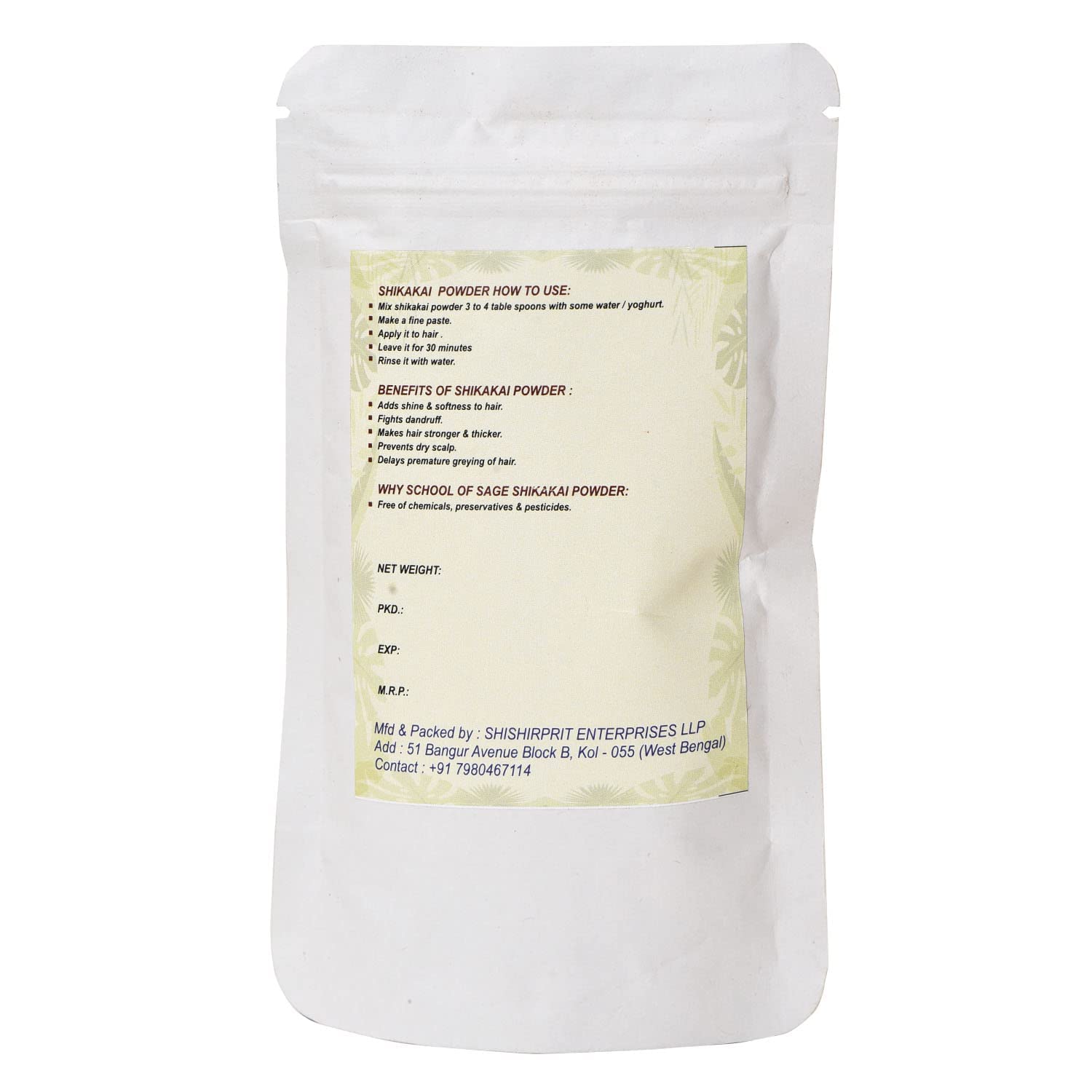 Organic Shikakai Powder for Hair Growth - 100g Natural Ayurvedic Hair Care Treatment | Promotes Strong, Shiny Hair - Ideal for DIY Hair Masks & Scalp Treatments