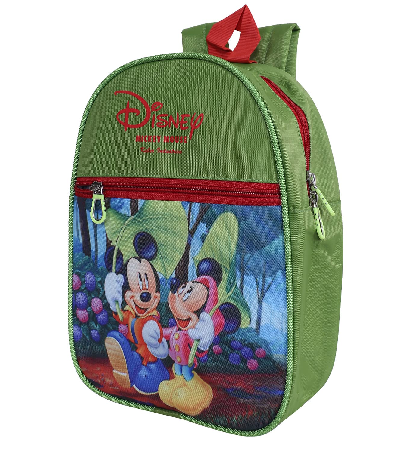 Disney Mickey Mouse Kids School Backpack for Boys & Girls - 2 Compartment Small Bookbag for Elementary Students | Lightweight Green School Bag for Daily Use, Travel & Outdoor Activities