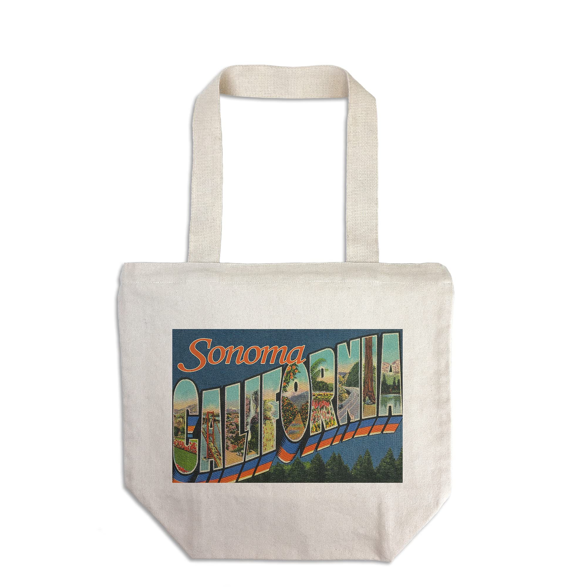 Lantern Press Greetings from Sonoma California - 100% Cotton Canvas Reusable Tote Bag for Shopping, Beach & Groceries | Eco-Friendly Gift Idea