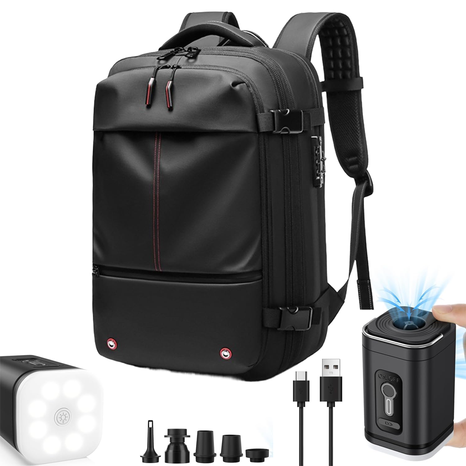 Luxair Vacuum Backpack - Travel Compression Pack for Clothes & Essentials (Black)