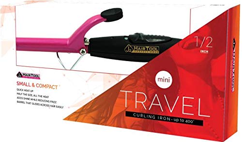 Mini Hair Curling Iron for Short Hair - 1/2 Inch Travel Size Curling Wand with Heat Protectant Glove - Perfect for Beach Waves, Bob Hairstyles & Quick Styling On-The-Go