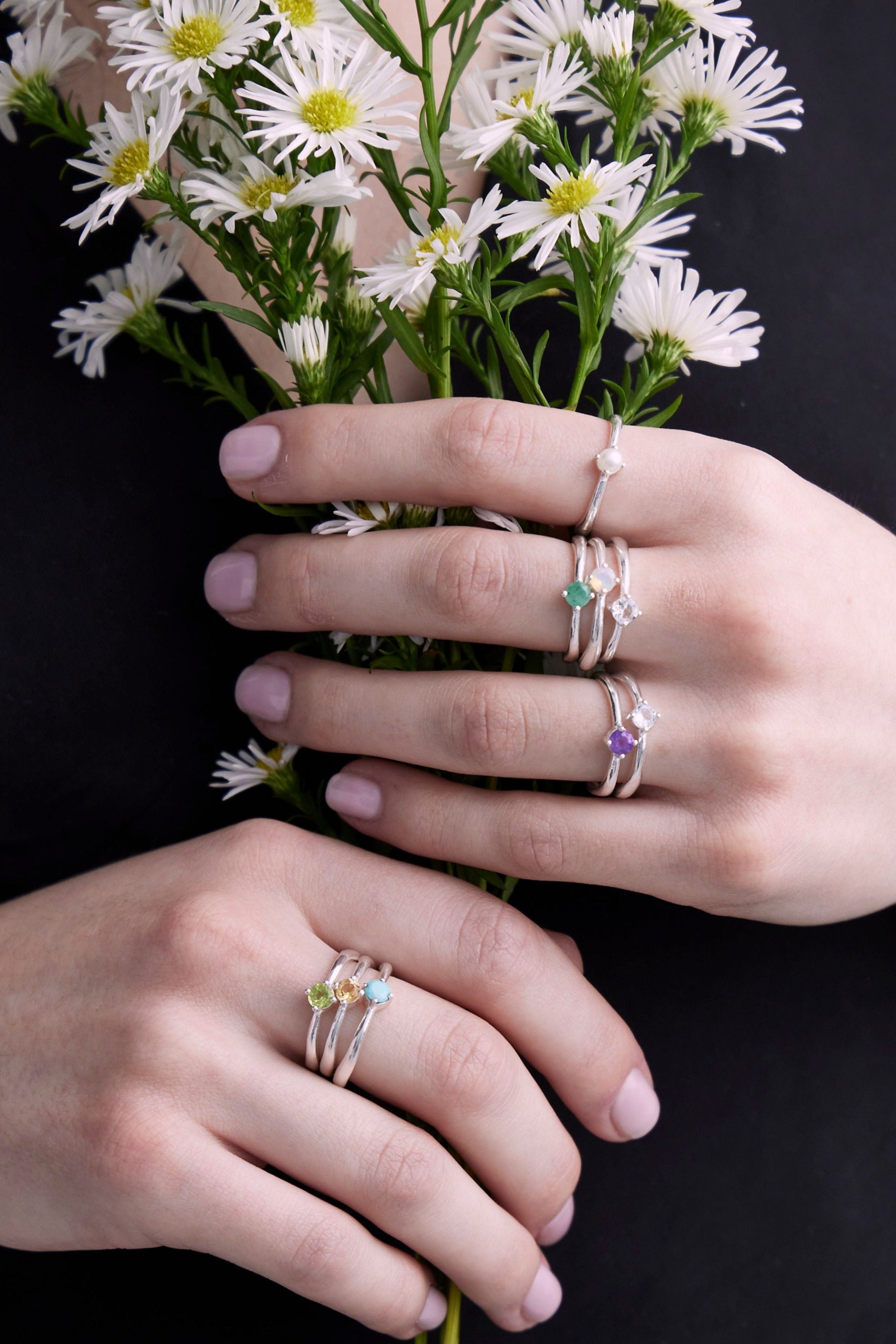 August Peridot Silver Birthstone Ring - Elegant Jewelry for Women, Perfect Gift for Birthday, Anniversary & Special Occasions