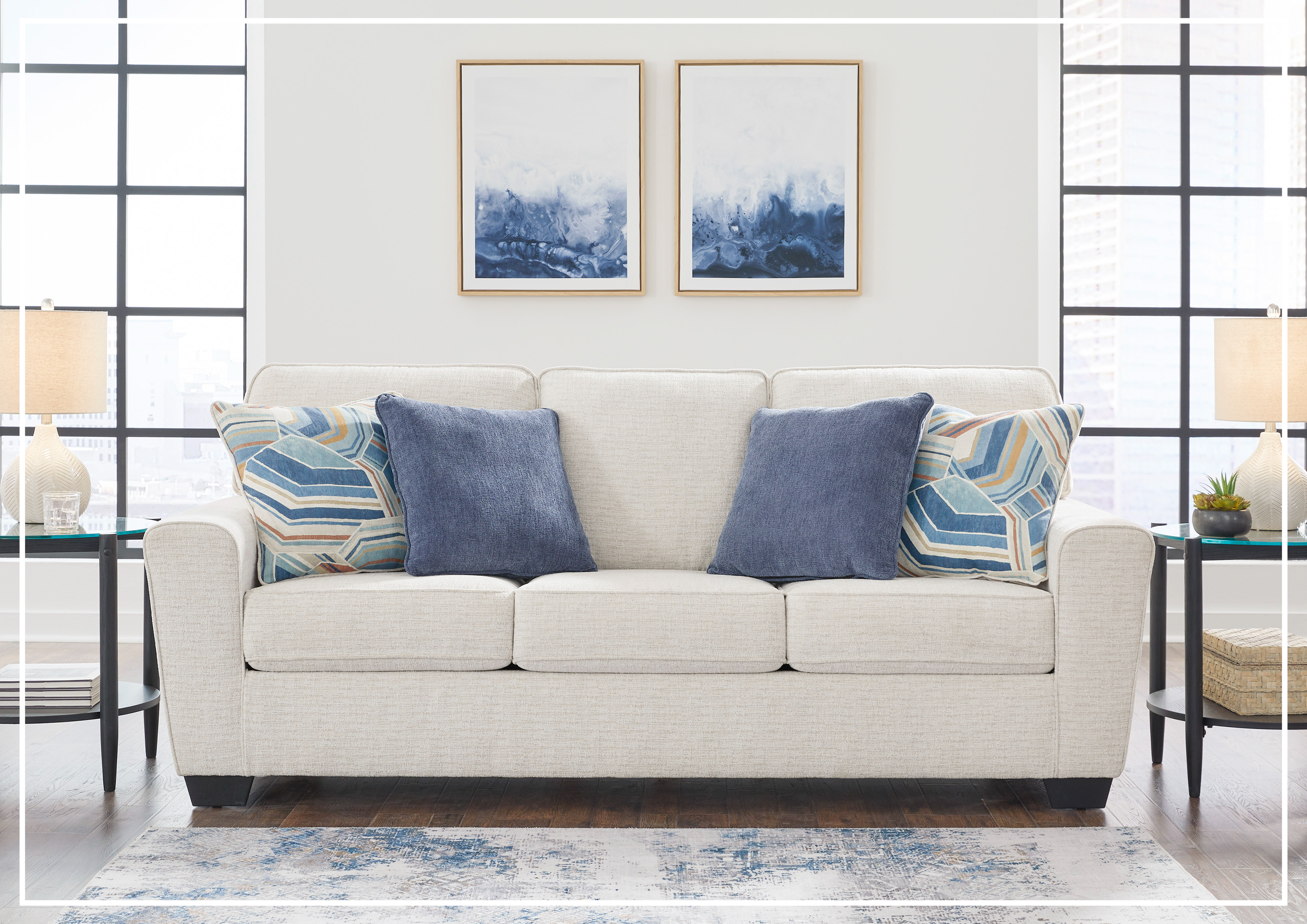 Gio Italia Claire 3-Seater Fabric Sofa - Modern Living Room Couch for Small Spaces, Comfortable Upholstered Sectional Sofa for Apartments, Dorms & Cozy Home Decor