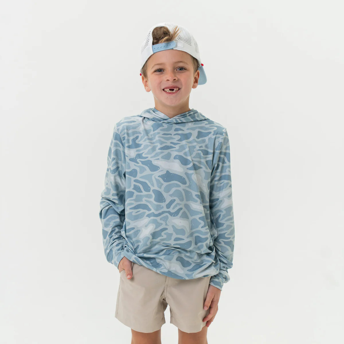 Burlebo Performance Hoodie - Lightweight & Breathable Seaside Camo Pullover for Men & Women | Perfect for Running, Hiking & Outdoor Activities