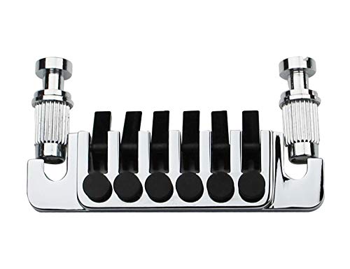 Guyker GM005 LP Guitar Tune-O-Matic Roller Saddle Bridge + Vintage TP-6 Tailpiece Stop Bar Lock Combo Set - Chrome Replacement for Les Paul 6-String Electric Guitars | Perfect for Guitar Upgrades & Repairs