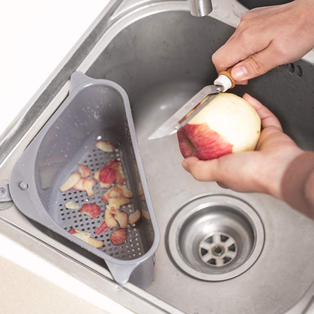 LADILA Kitchen Sink Organizer - Stainless Steel Drain Basket, Dish Rack & Storage Shelf for Sponge, Soap, Fruits & Vegetables | Space-Saving Sink Accessory for Organized Kitchen Cleaning & Drainage