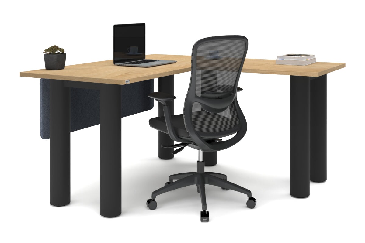 L-Shaped Corner Office Desk with Quadro Cylinder Legs - 1400L x 1450W Dimensions - Perfect for Home Office, Gaming Setup & Workspace Organization