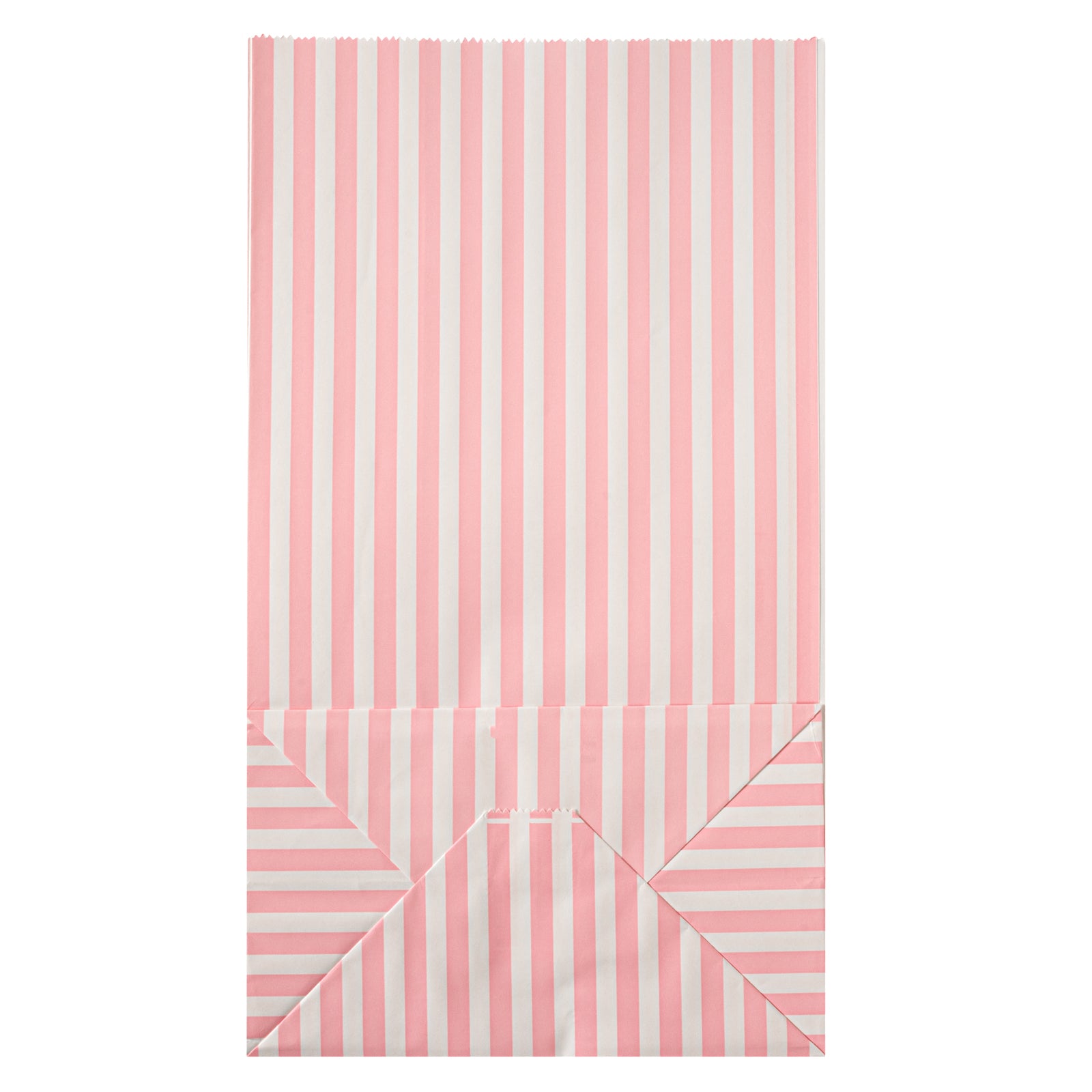 Pink and White Striped Paper Bags - 12 lb, 7 x 4.25 x 12.5 Inches - 100 Count Box - Perfect for Party Favors, Gift Packaging, and Retail Shopping Bags