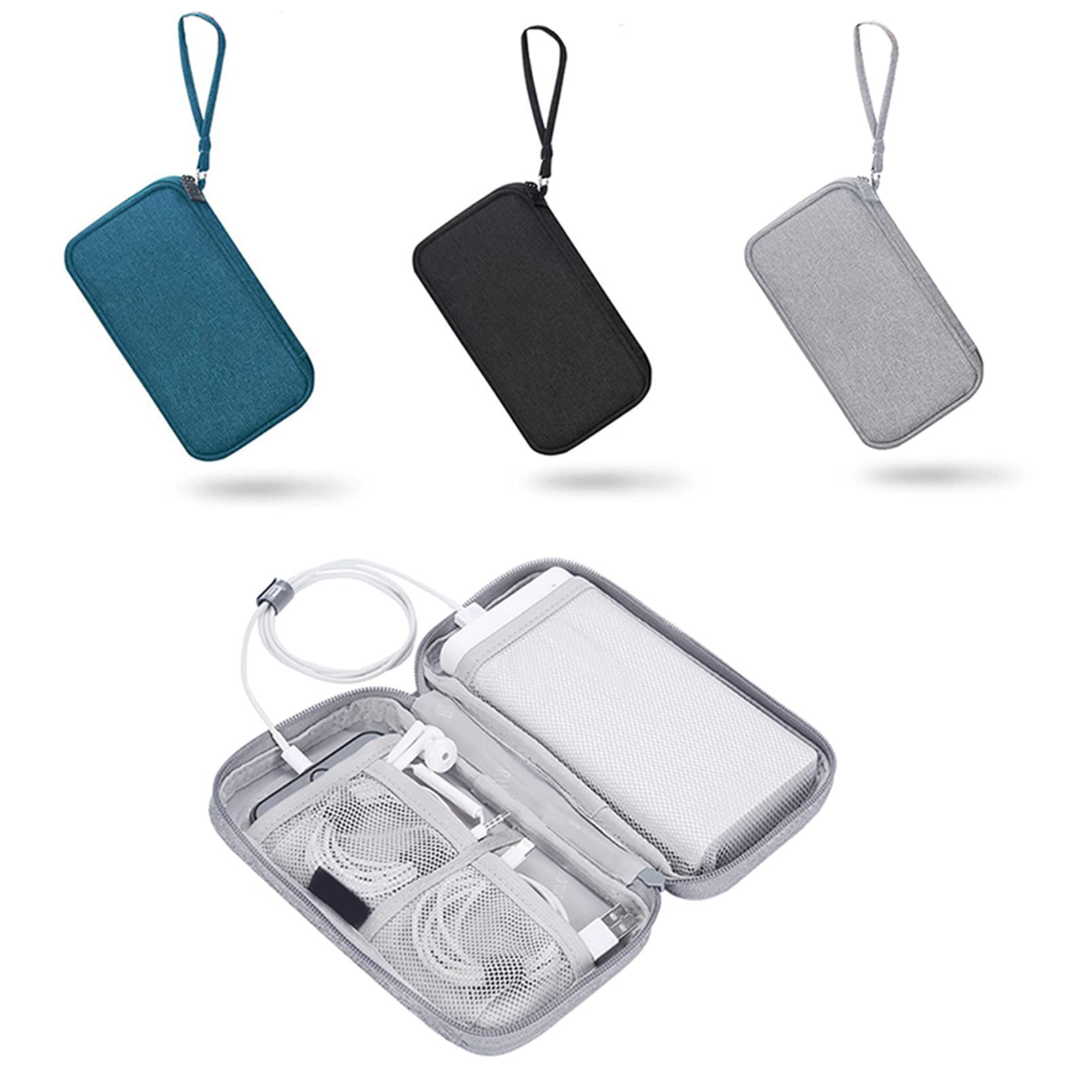 Sevenfly Electronic Organizer Travel Cable Organizer Bag - Portable Multifunction Storage Pouch for Chargers, Cables & Earphones (Black) | Perfect for Travel, Office & Home Organization