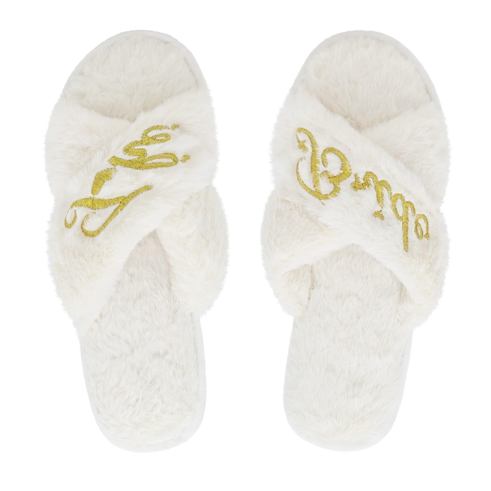 Bridal Slippers for Women - Comfortable White Wedding Slippers for Bride & Bridesmaids | Perfect for Wedding Day, Reception & Getting Ready Moments