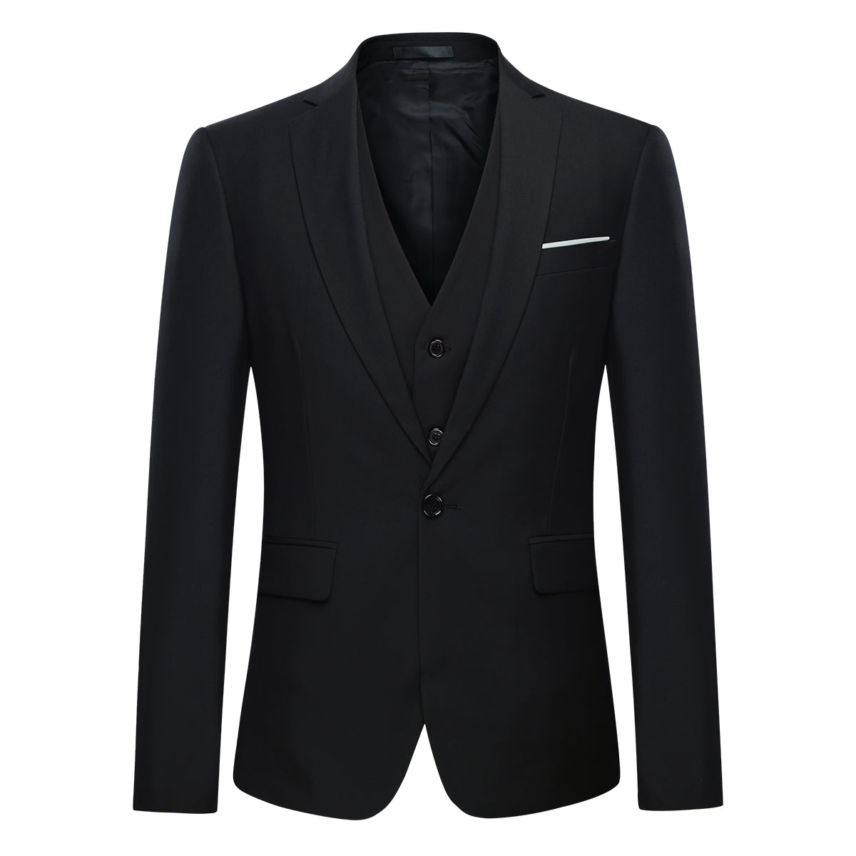 3 Piece Classic One Button Marron Black Suit for Men - Formal Business Attire & Wedding Outfit - Premium Wool Blend Tailored Fit Suit Set for Office, Interviews & Special Occasions