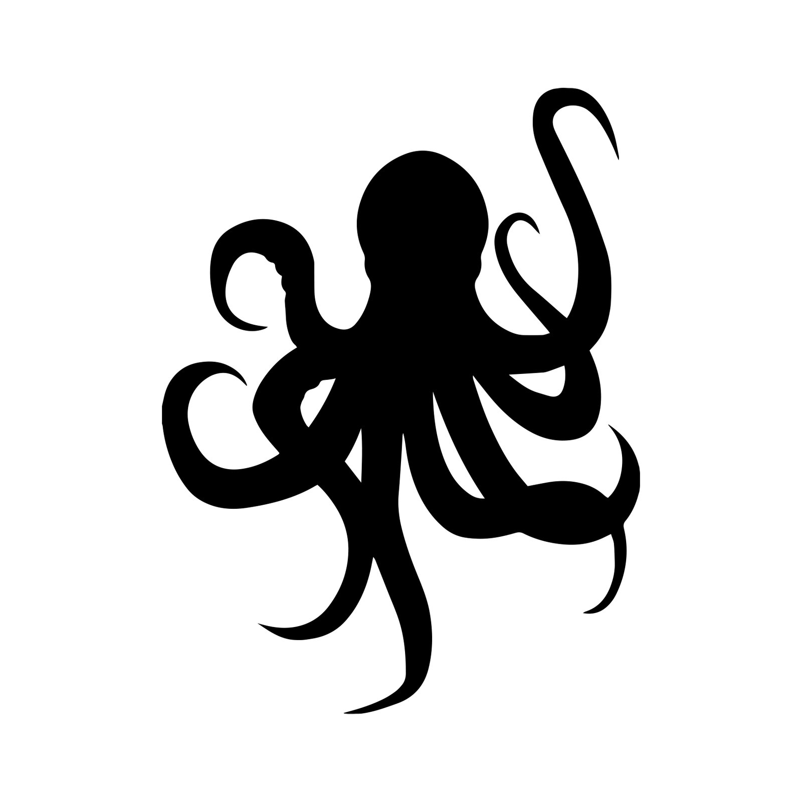 Bargain Max Octopus Silhouette Vinyl Decal - Waterproof Sticker for Notebook, Car, Laptop (5.5 Inch, Black) - Perfect for DIY Decor, Laptop Skins & Vehicle Customization